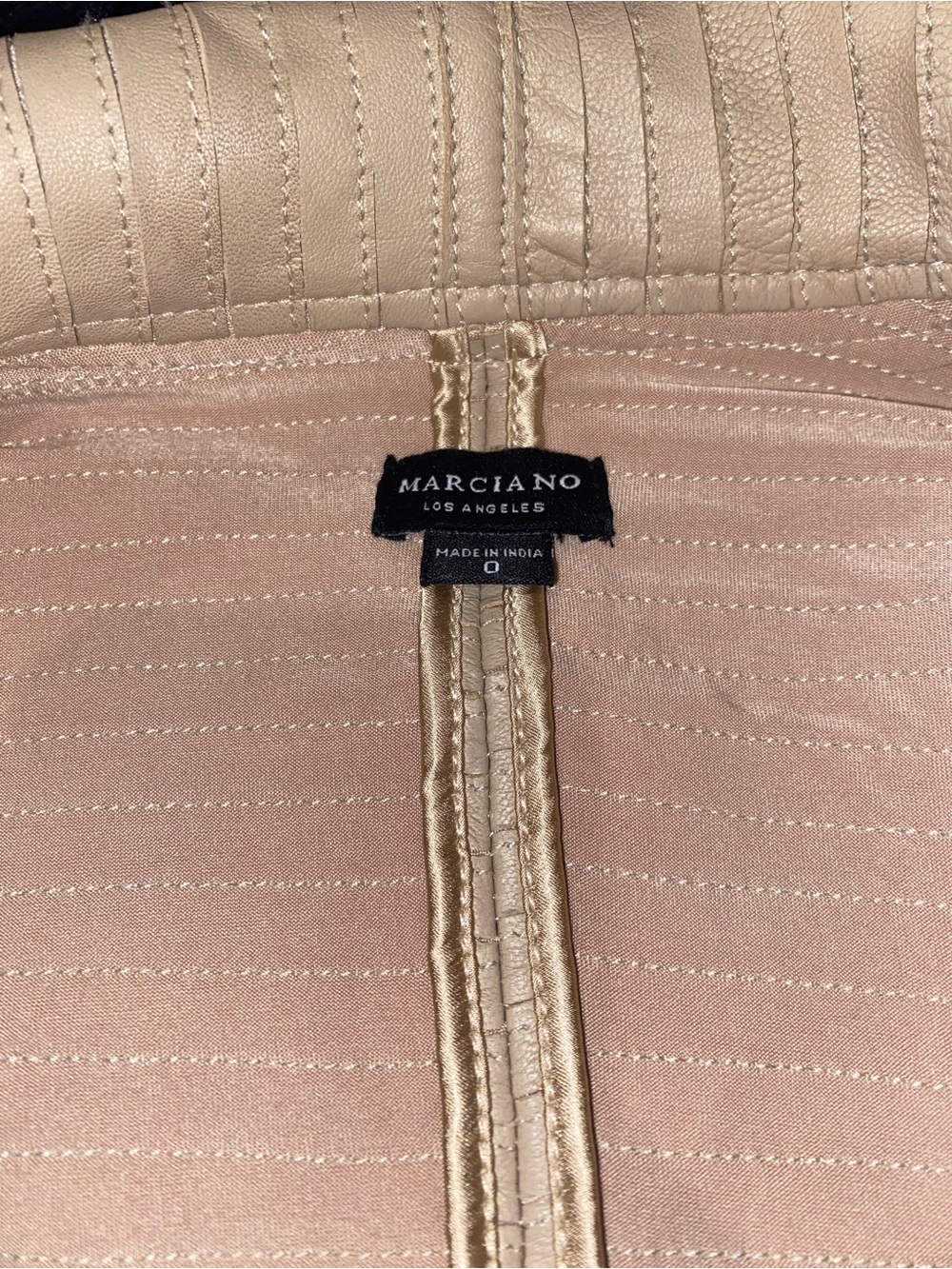 Marciano Layered Ribbed Camel Open-Front Jacket - Picture 9 of 11